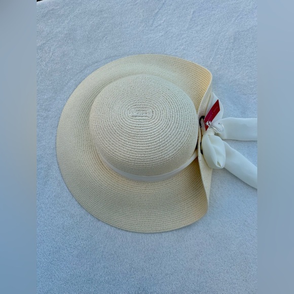 New Kelly & Katie Oversized Cottagecore Floppy Hat Bow Elegant Straw Sun Hat - Picture 4 of 9